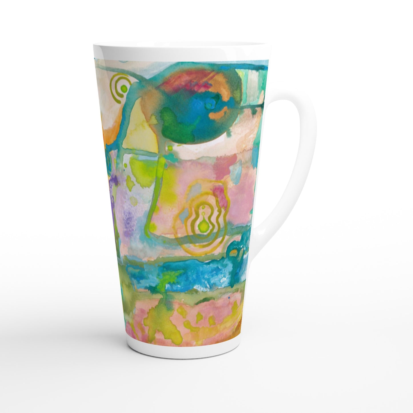 Ceramic Mug with Soft Abstract Watercolour Print