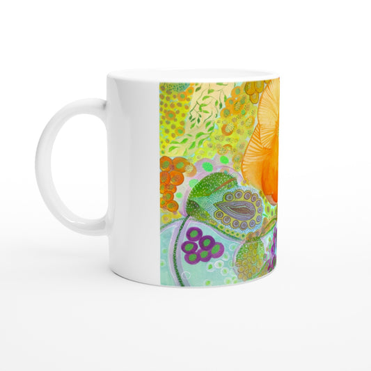 Ceramic Mug with Trippy Art Nuveau Print