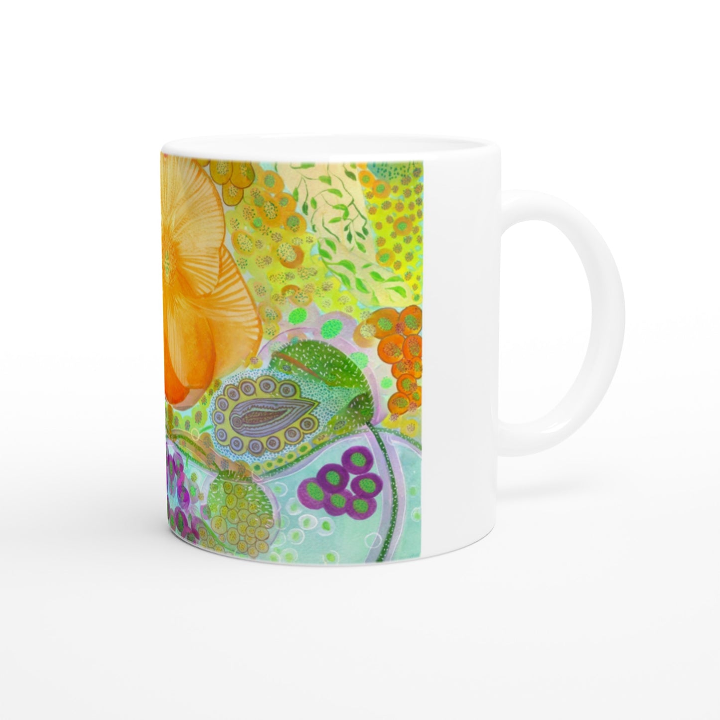 Ceramic Mug with Trippy Art Nuveau Print