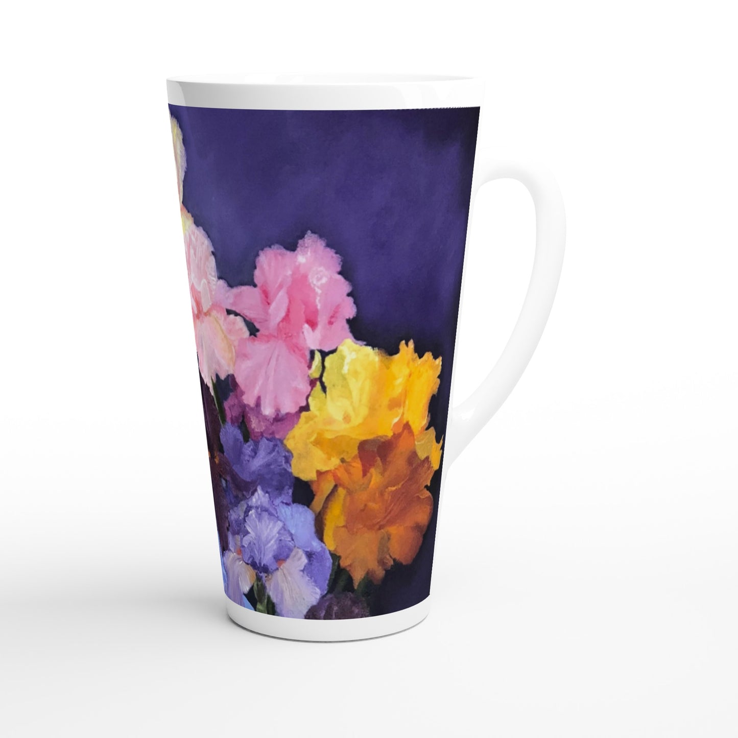 Ceramic Mug - Beautiful Irises Oil Painting