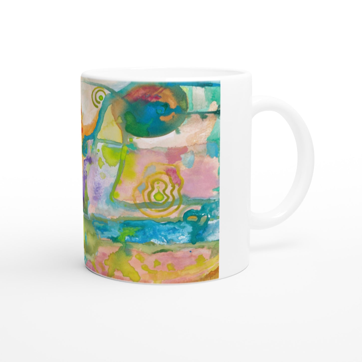 Ceramic Mug with Abstract Watercolour Print