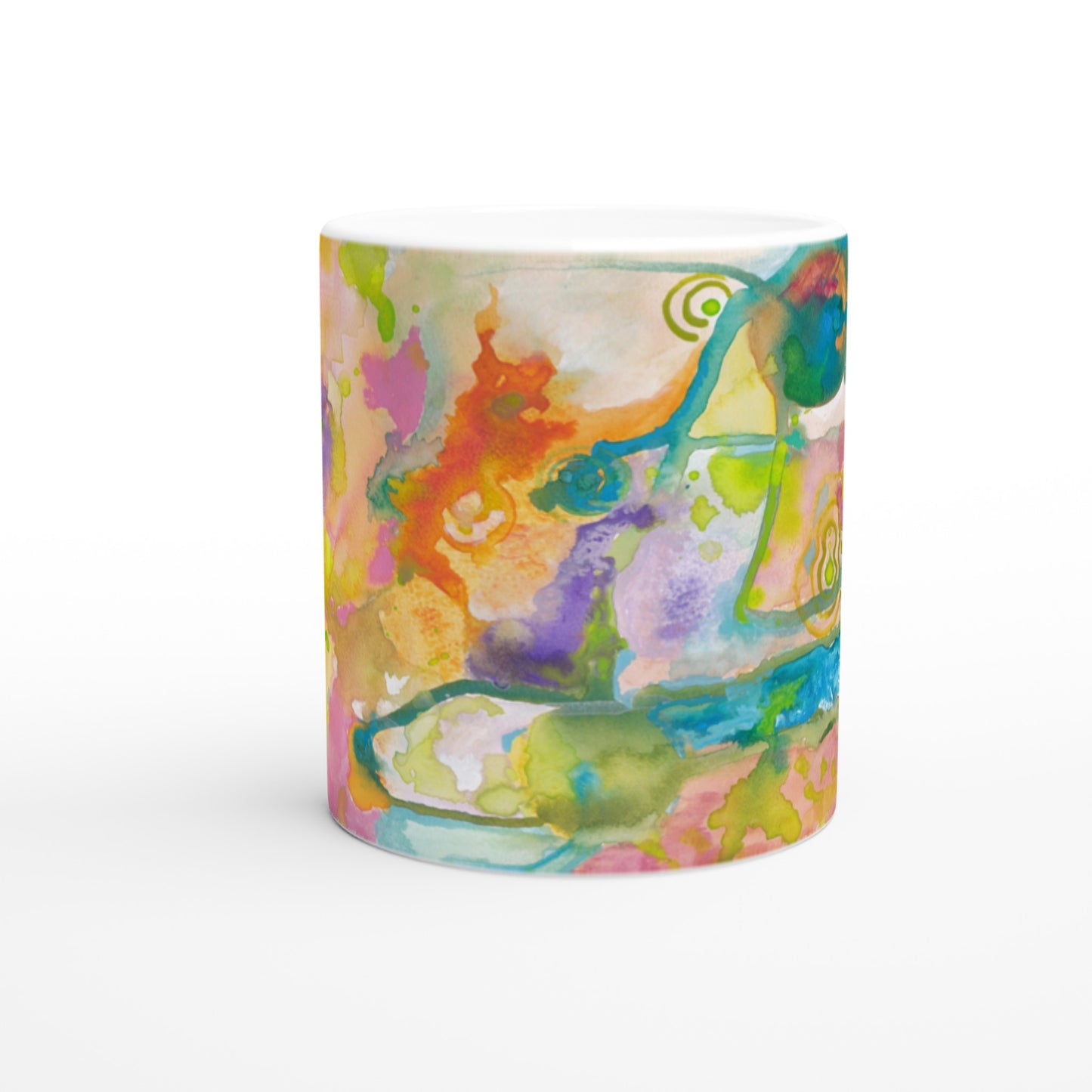 Ceramic Mug with Abstract Watercolour Print