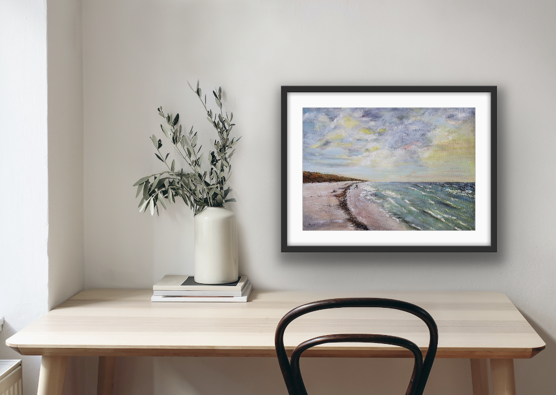 Printable Wall Art download, Seascape - Two on a Beach