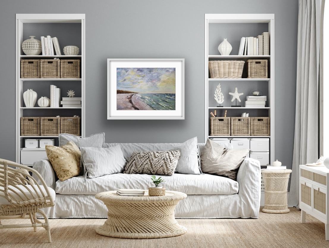 Printable Wall Art download, Seascape - Two on a Beach