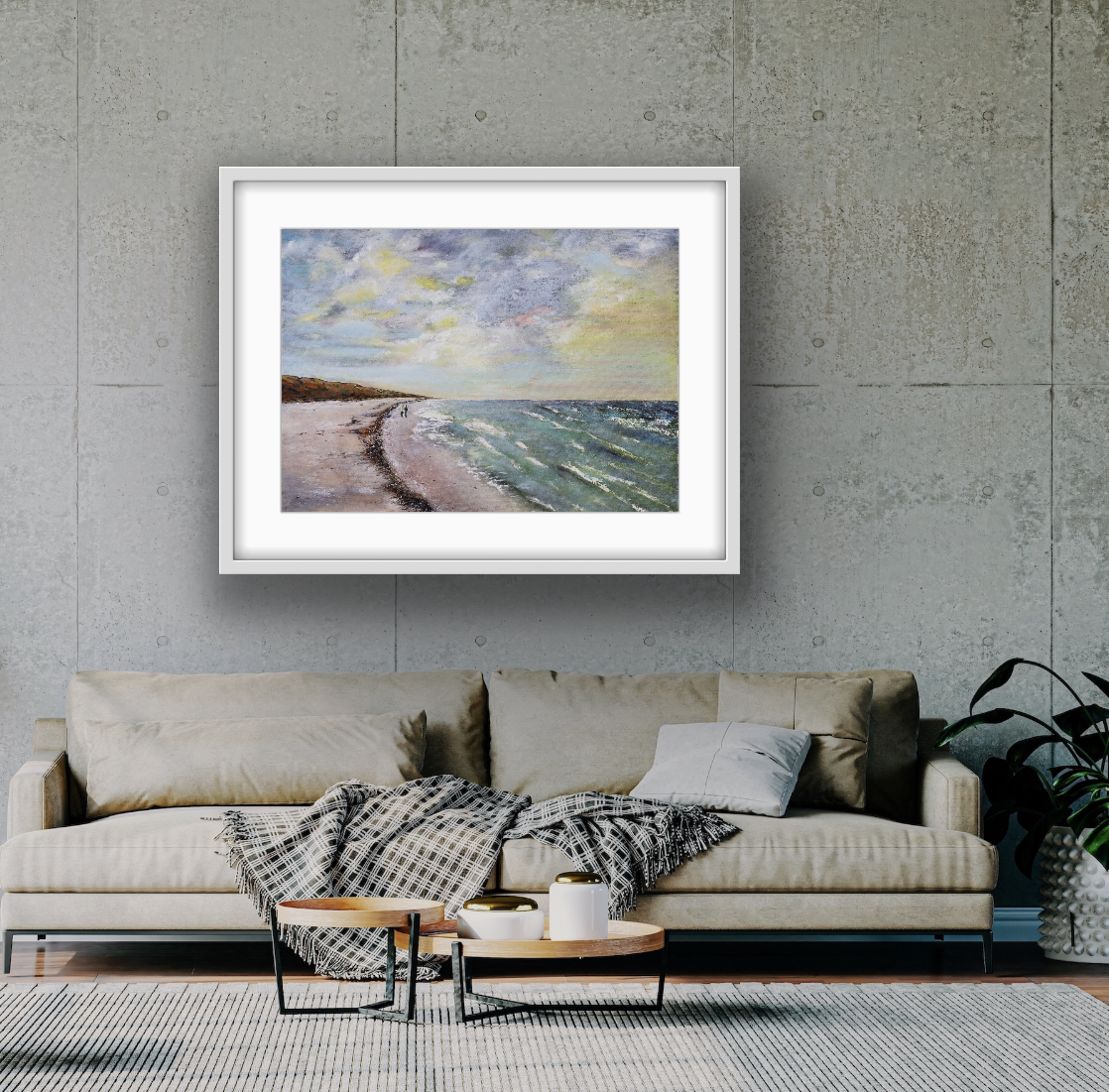 Printable Wall Art download, Seascape - Two on a Beach