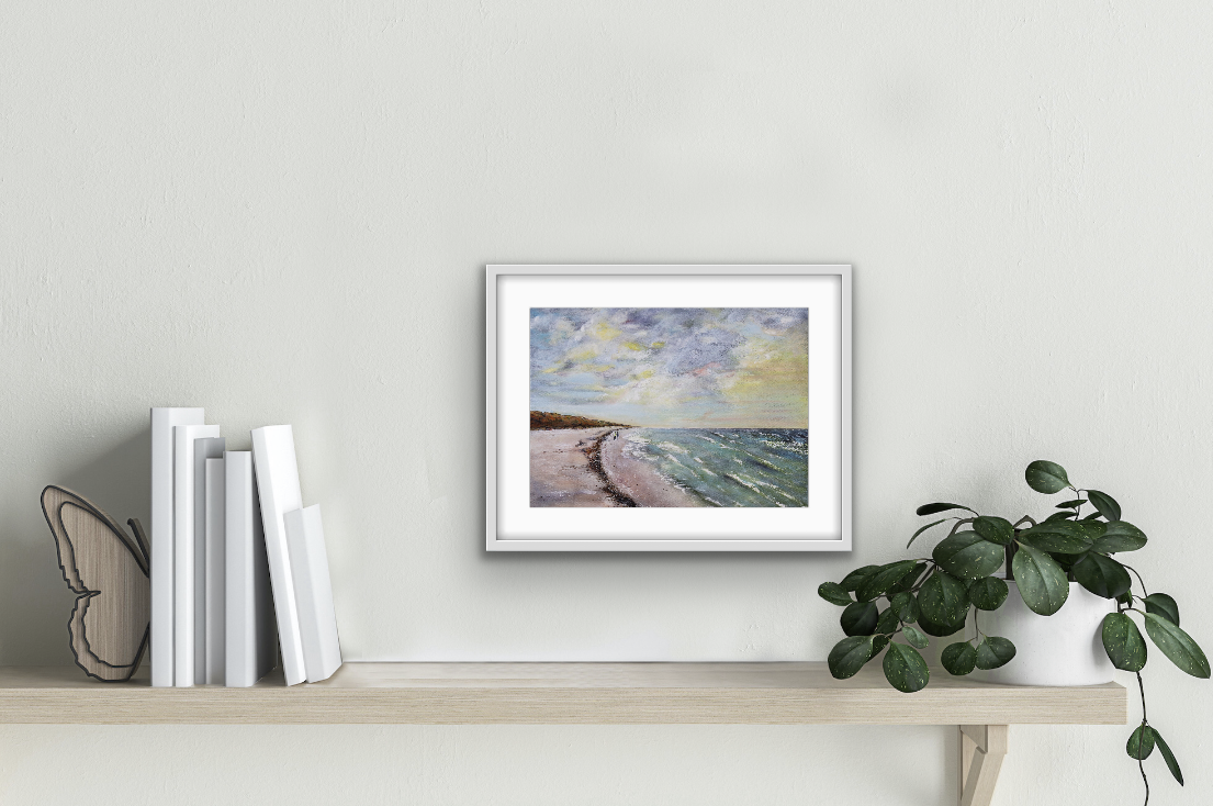 Printable Wall Art download, Seascape - Two on a Beach