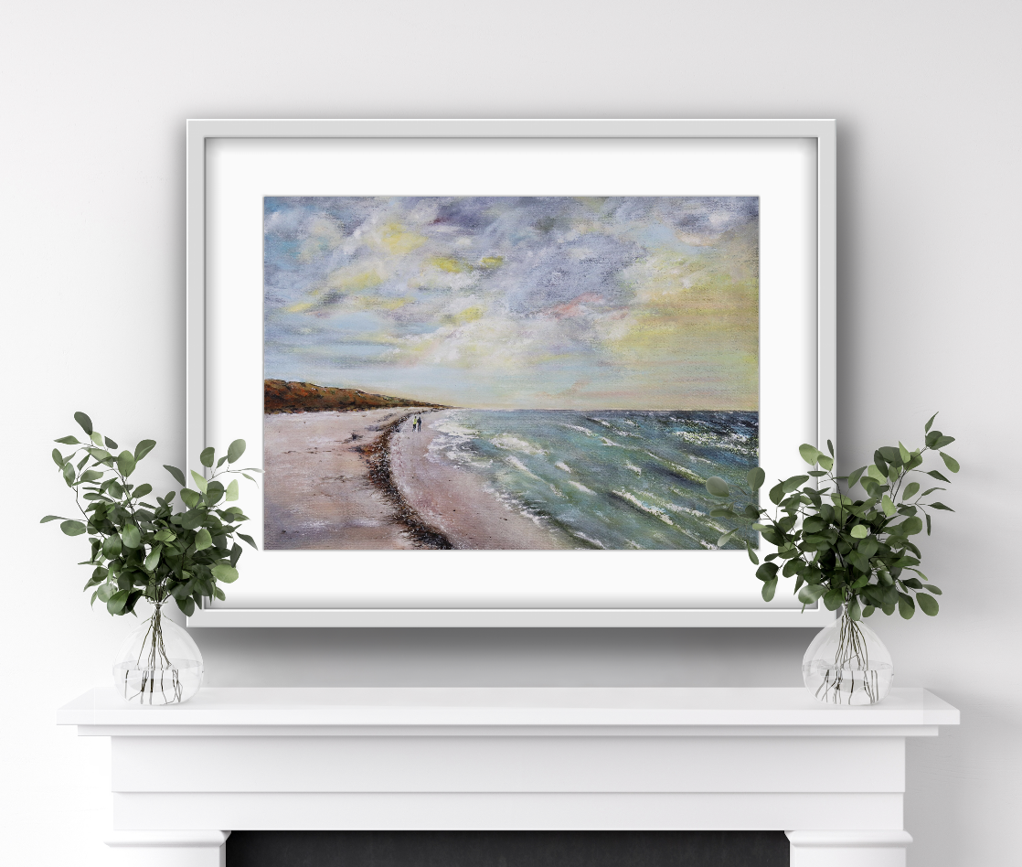 Printable Wall Art download, Seascape - Two on a Beach