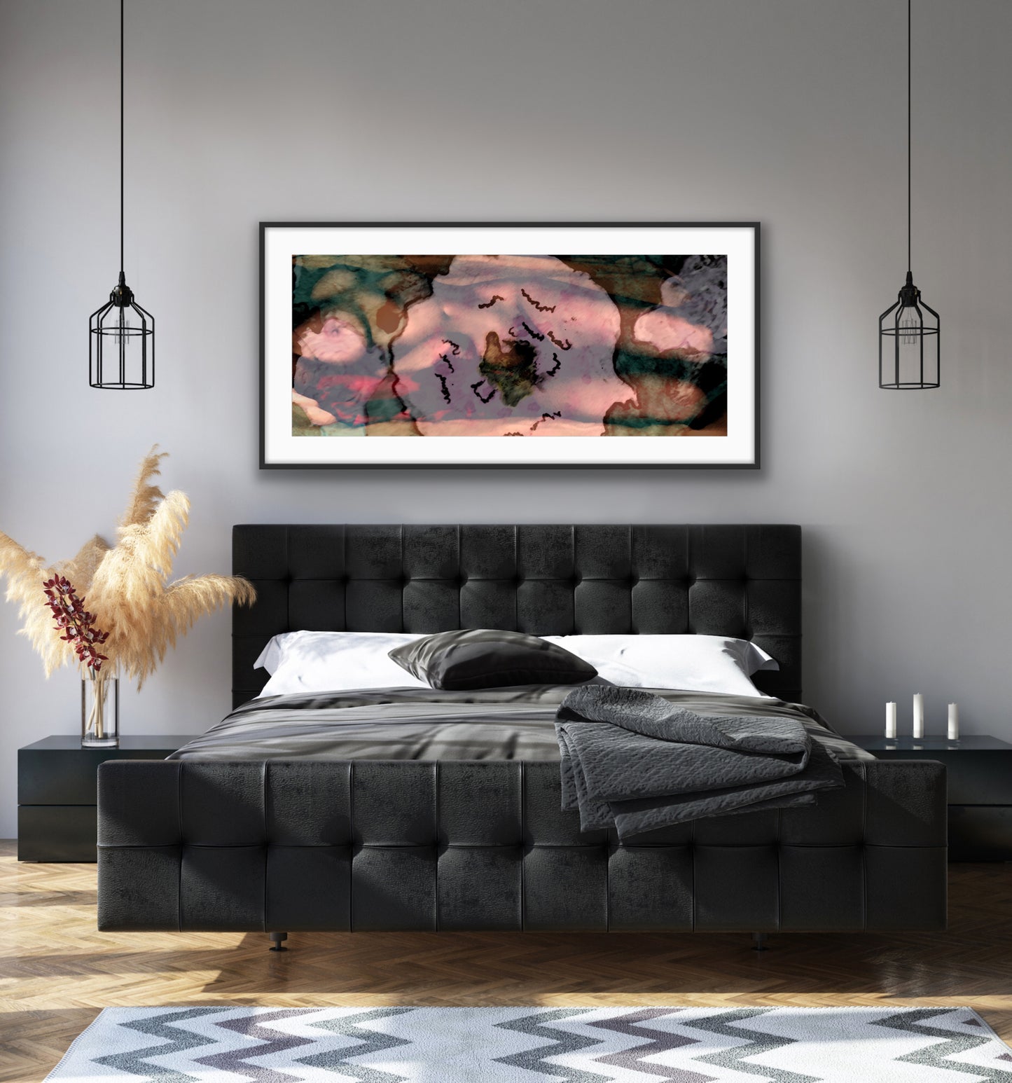 Wall Art Print -  Abstract nude, 'Pink mother of poppies'