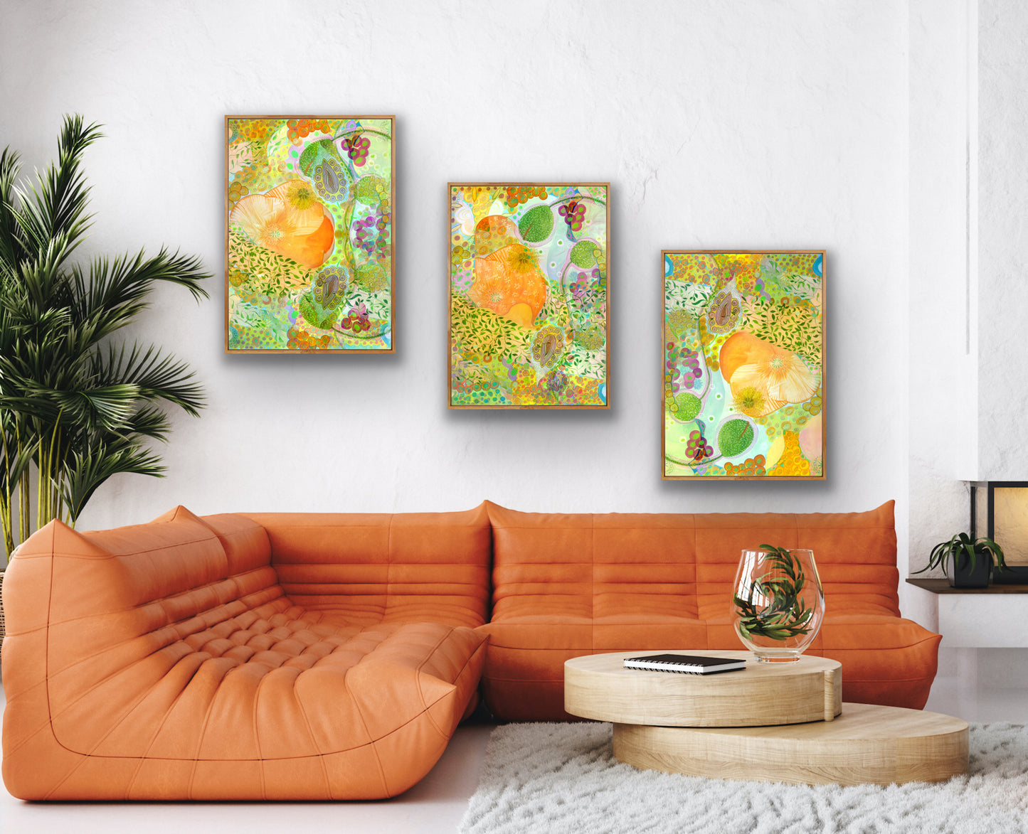 Printable Wall Art - Art Nuveau - Fertile Garden Triptych