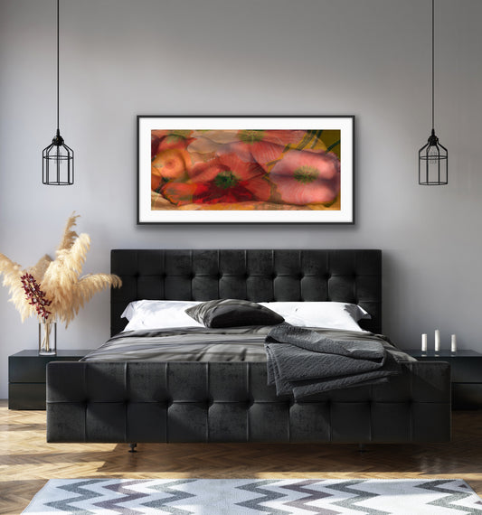 Wall Art Print - Abstract Nude, 'Floral mother of poppies'