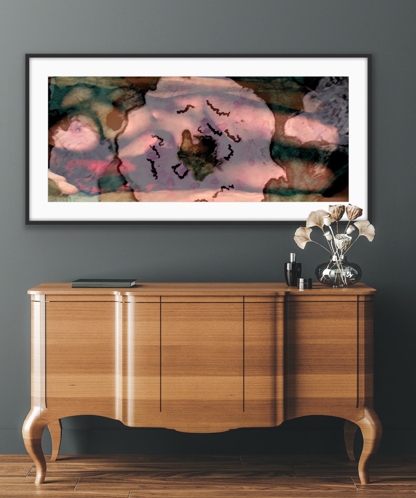 Wall Art Print -  Abstract nude, 'Pink mother of poppies'