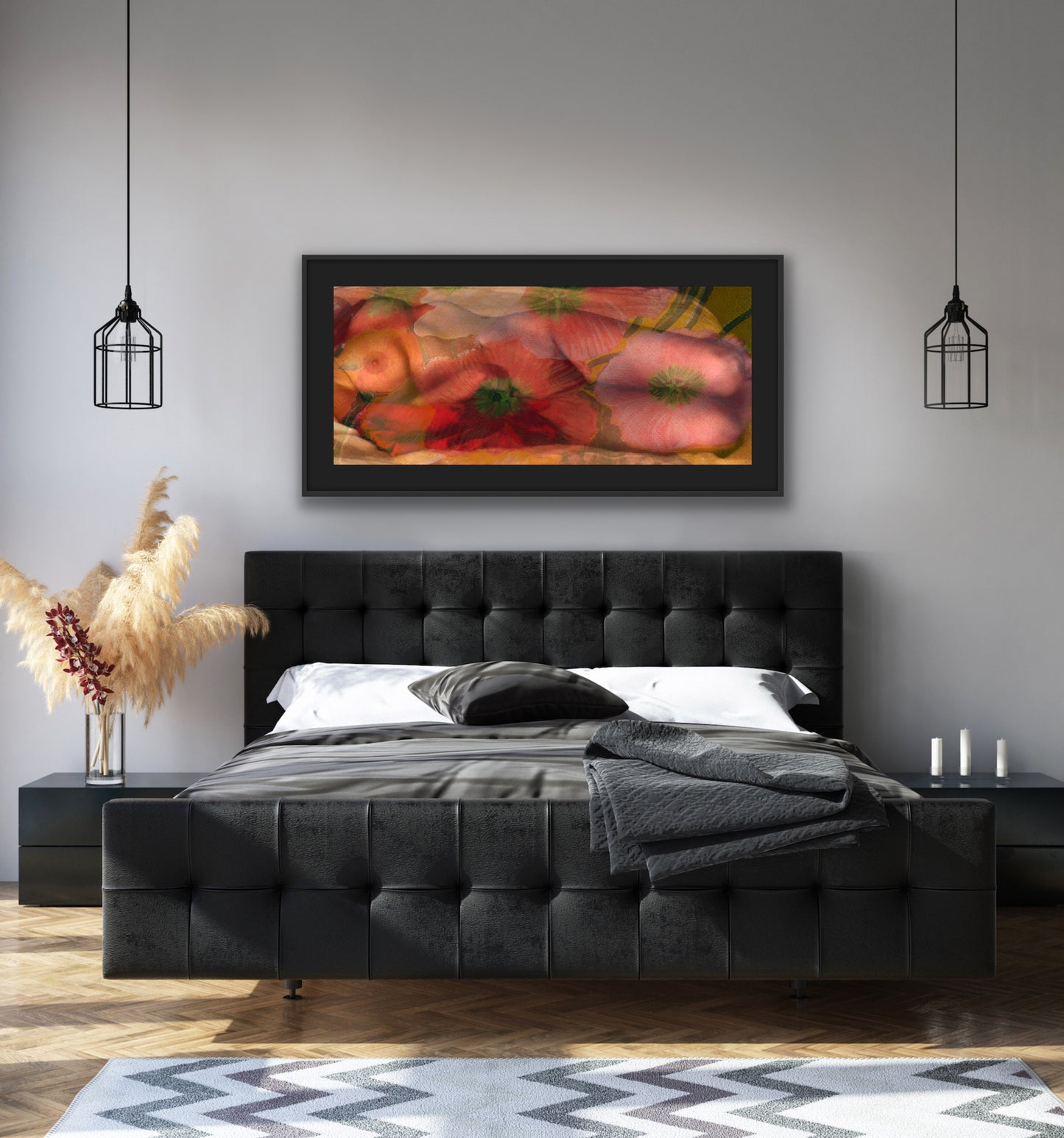 Wall Art Print - Abstract Nude, 'Floral mother of poppies'