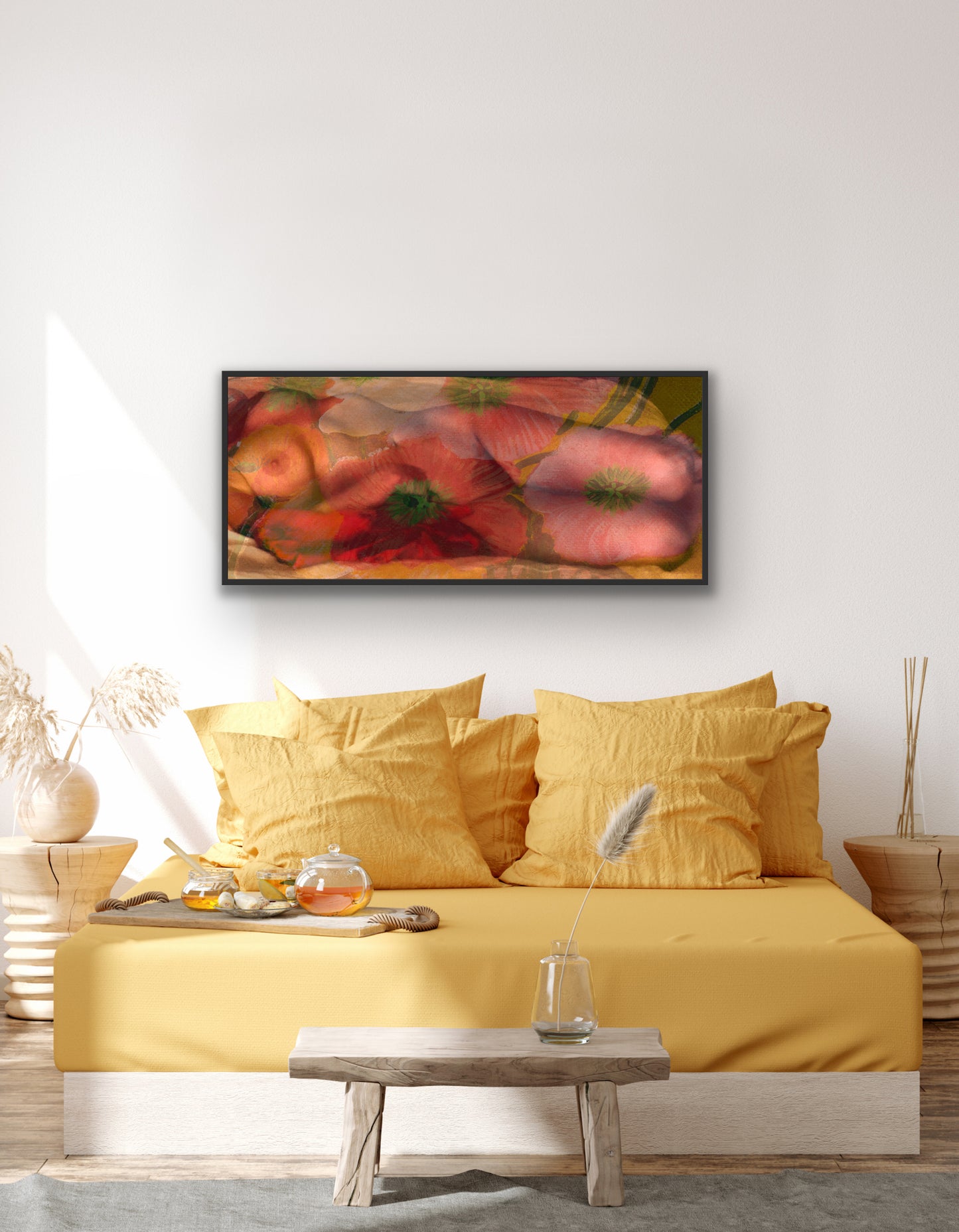 Wall Art Print - Abstract Nude, 'Floral mother of poppies'