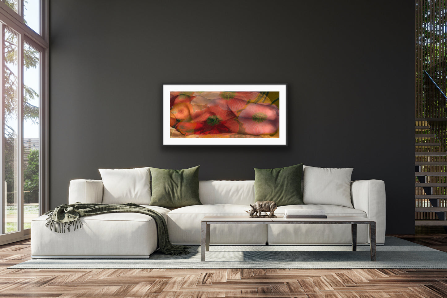 Wall Art Print - Abstract Nude, 'Floral mother of poppies'