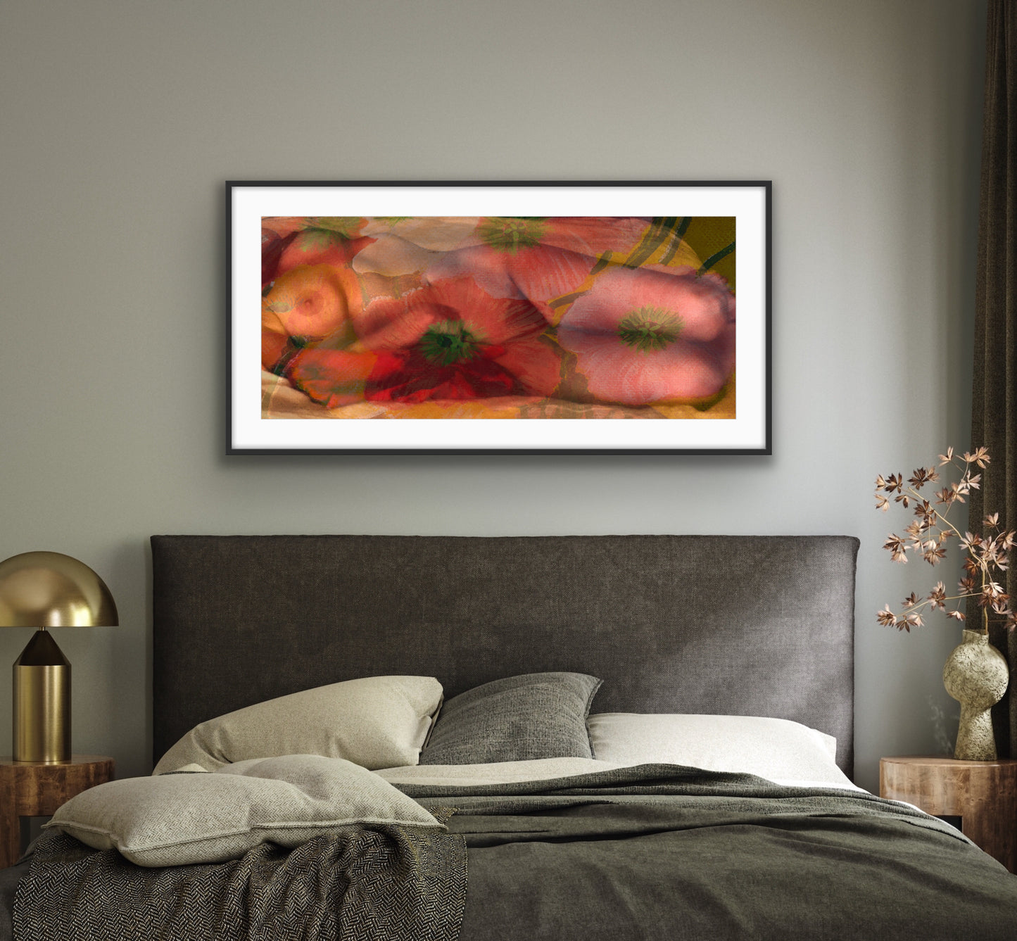 Wall Art Print - Abstract Nude, 'Floral mother of poppies'