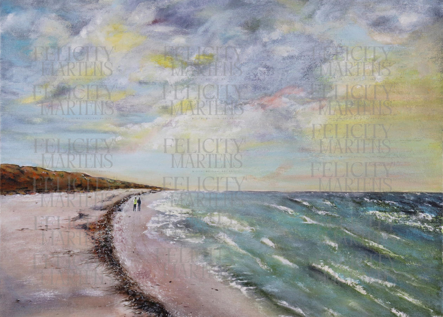 Wall Art Print -  Seascape - Two on a Beach