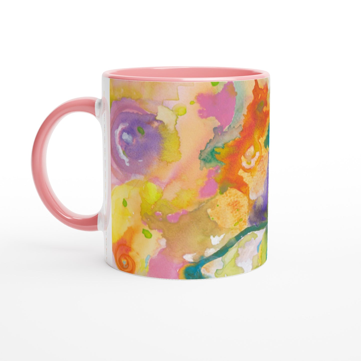 Ceramic Mug - Coloured inside - Watercolour Abstract Print