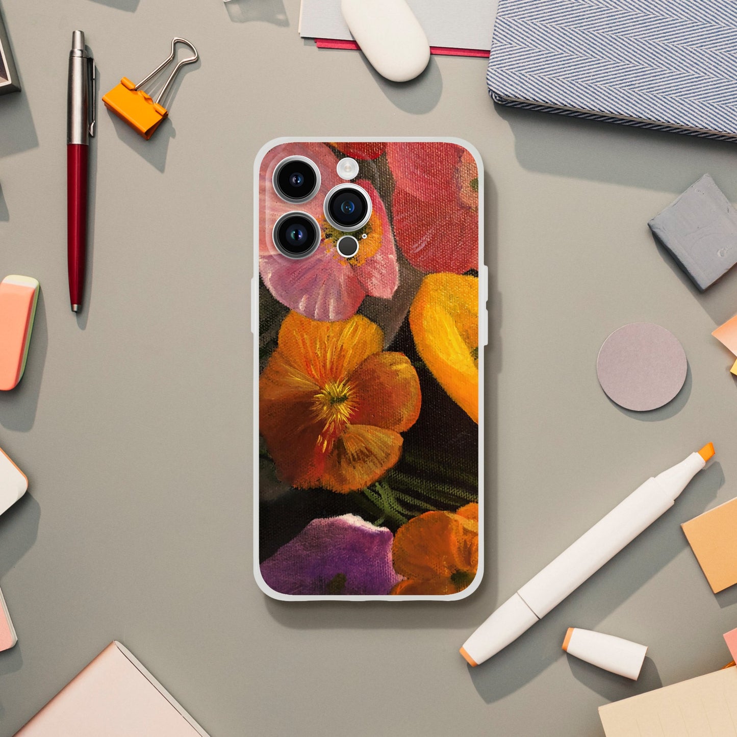 Phone Case - Flexi - Oil Painting Poppies