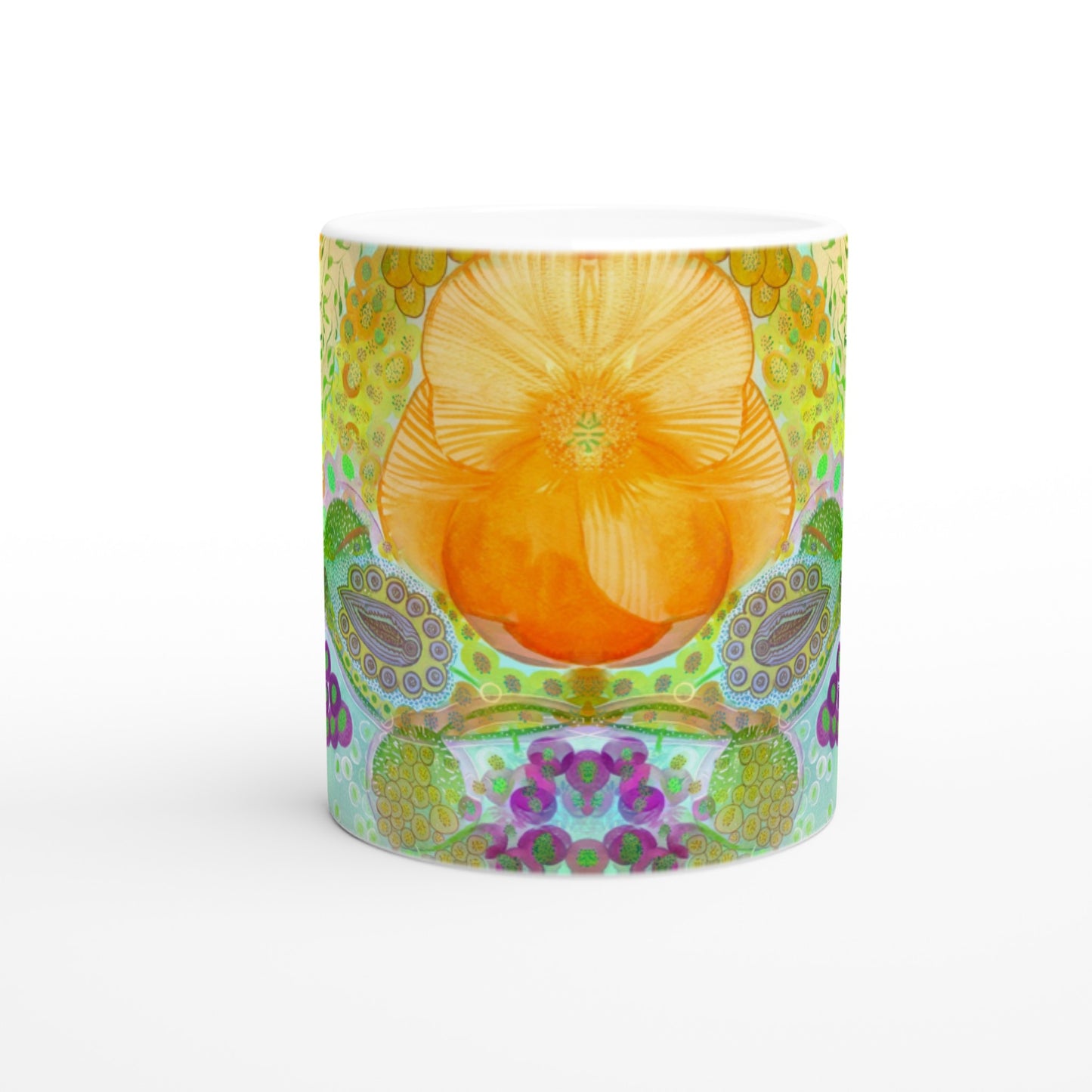 Ceramic Mug with Trippy Art Nuveau Print